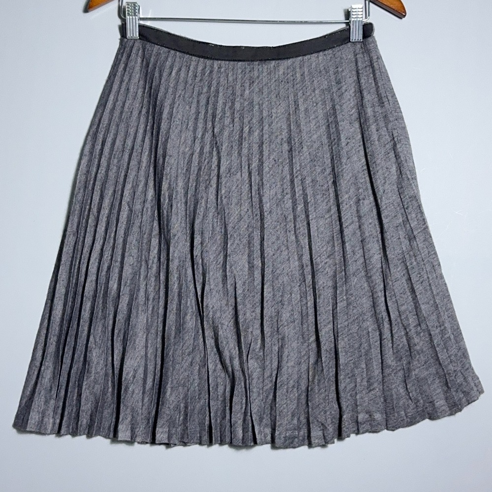 Massimo Dutti Pleated Midi Skirt Womens Size Small Heathered Gray Maxi